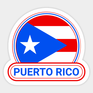 Puerto Rico Country Badge - Puerto Rico Flag Sticker